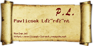 Pavlicsek Lóránt névjegykártya